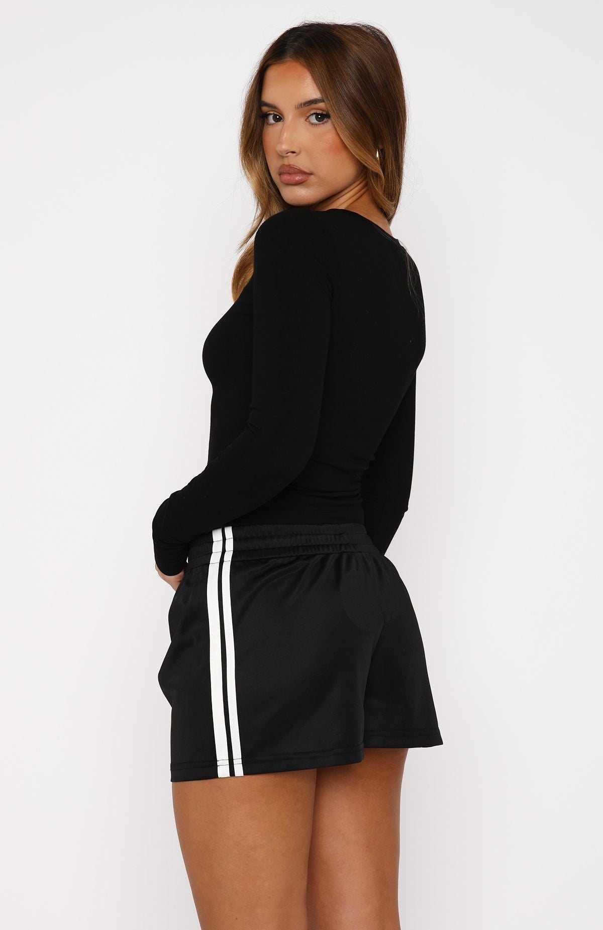 Young And Impatient Long Sleeve Baby Tee Black - Image 4