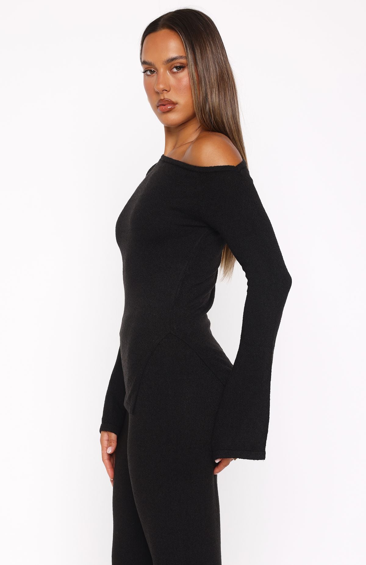 We'll Be Fine Long Sleeve Top Black - Image 3