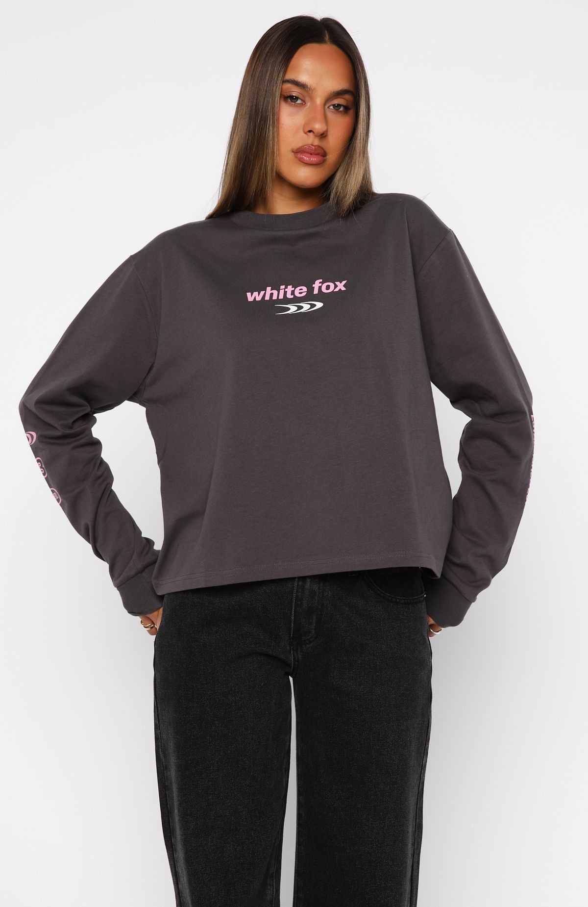 All Around Me Long Sleeve Tee Charcoal - Image 2