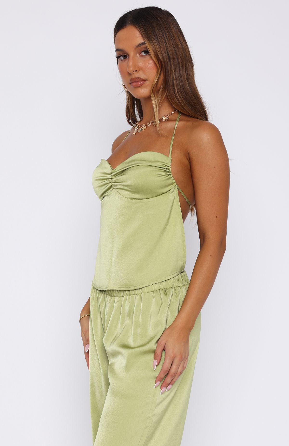I'd Come Running Halter Top Kiwi - Image 3