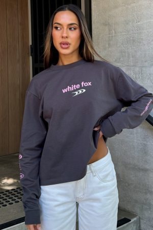 All Around Me Long Sleeve Tee Charcoal