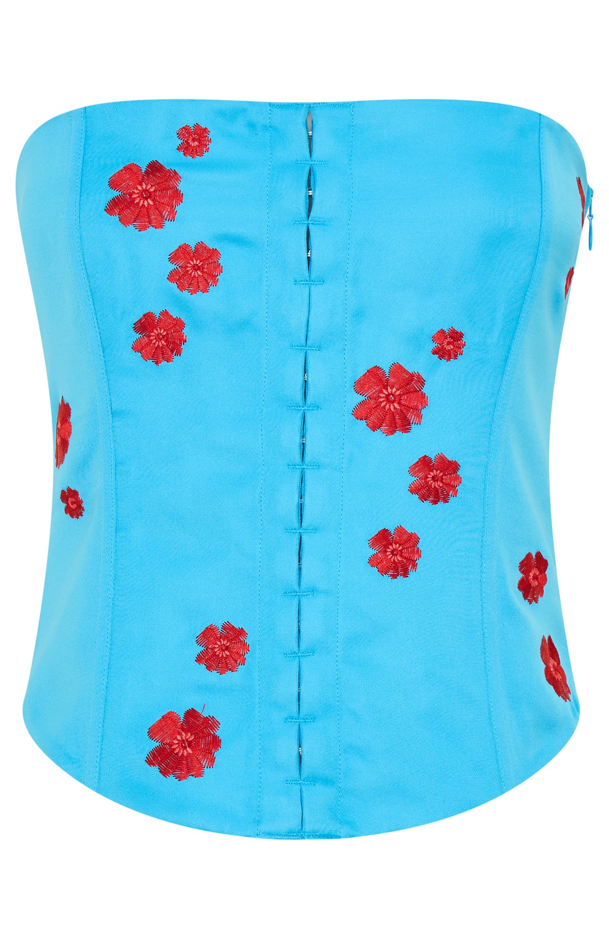 Beyond Me Strapless Embroidered Bustier Blue - Image 5
