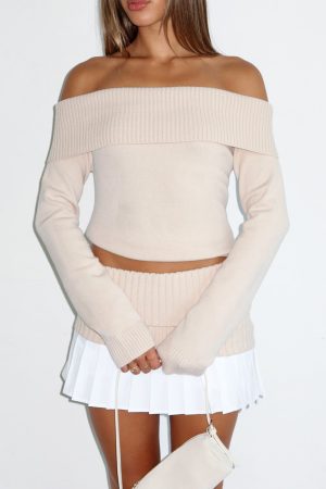 Casually Perfect Long Sleeve Knit Top Beige