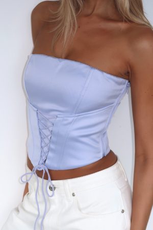 Dreamer's Anthem Strapless Bustier Cornflower Blue