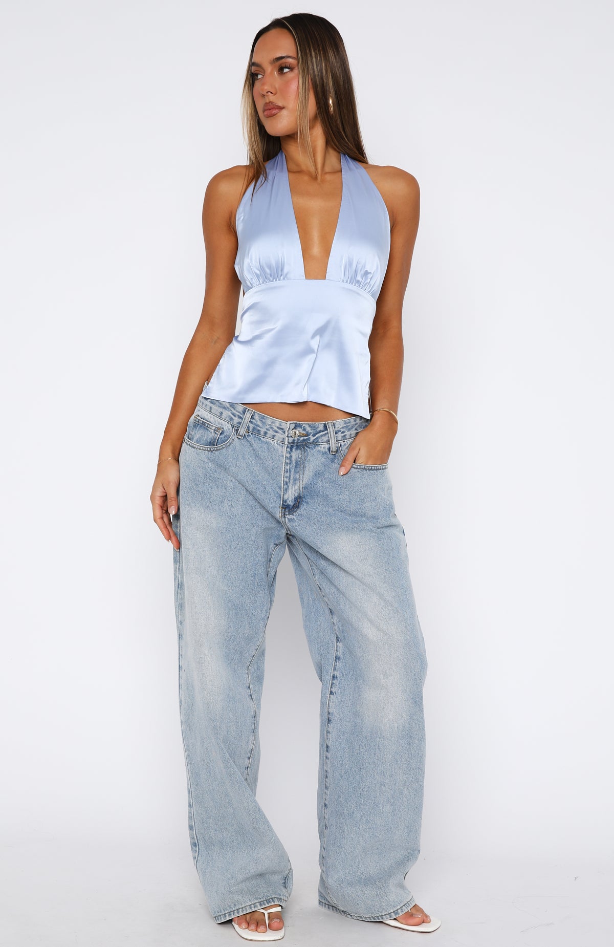 Here For Me Halter Top Blue - Image 5