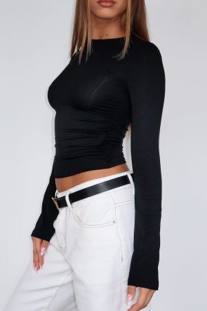 Letters To You Long Sleeve Top Black