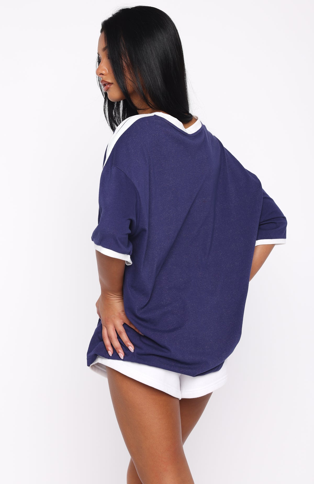 Life Goals Oversized Sports Tee Navy - Image 4