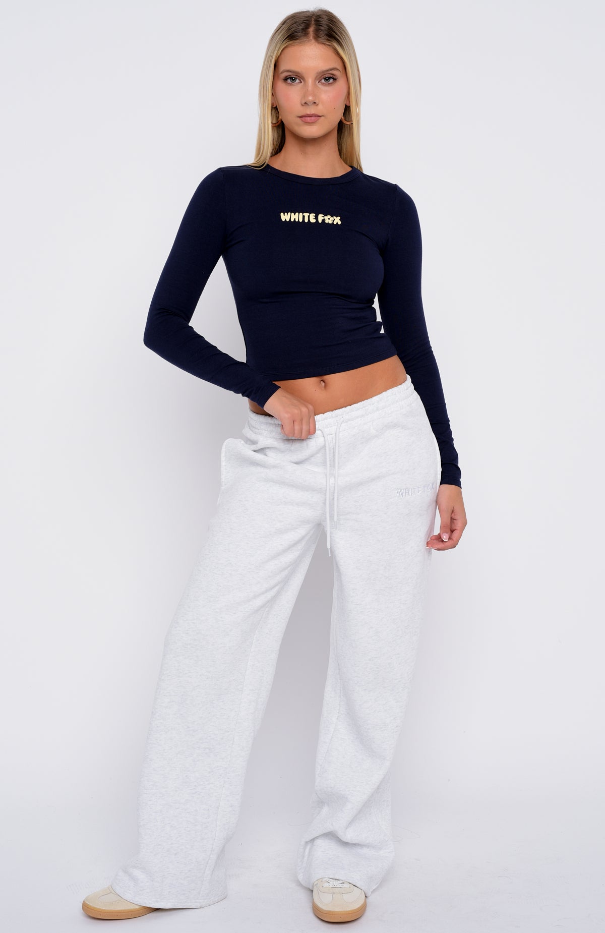 Love Addiction Long Sleeve Baby Tee Navy - Image 6