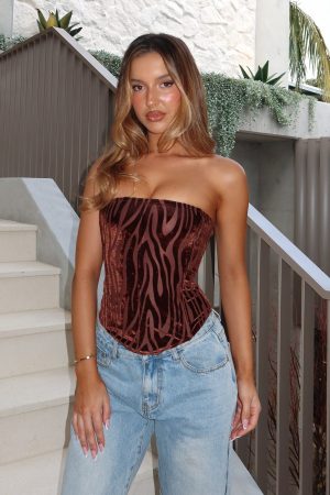No Repeats Strapless Bustier Chocolate