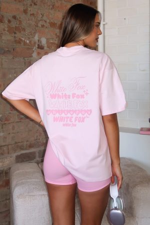 Pretty In Print Oversized Tee Pink