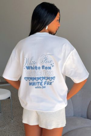 Pretty In Print Oversized Tee White