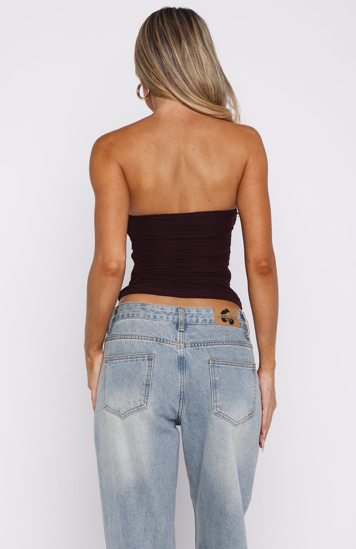 Taking What's Mine Strapless Top Plum - Image 4