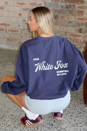 The Good Life Back Long Sleeve Tee Navy