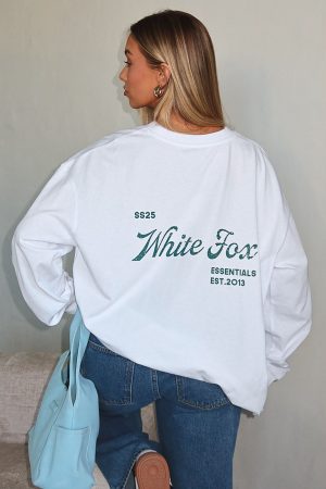 The Good Life Back Long Sleeve Tee White